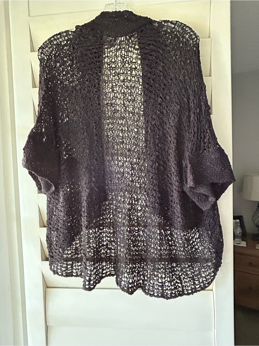 Lightweight Open-Knit Black Women's Sweater Cardigan